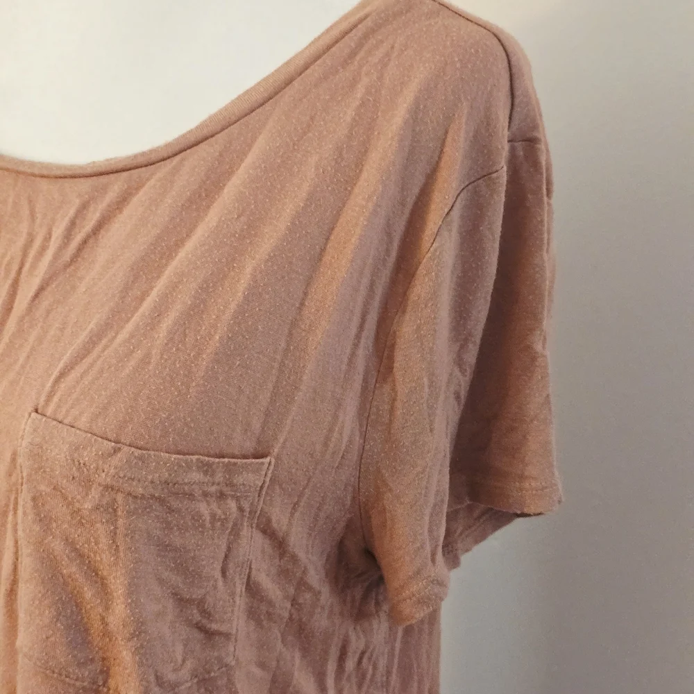 Aeropostale Women's Large Soft Light Orange Short Sleeve Top - Picture 4 of 5